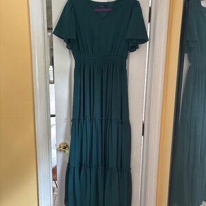 Long flowy green dress